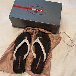 Prada rubber flip flops